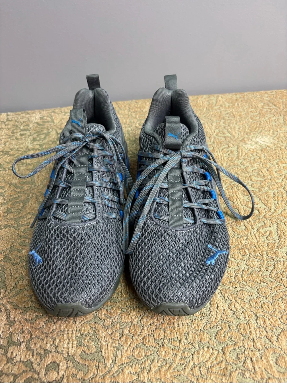 Puma Mens Axelion Spark (193481-02) Gray Running Walking Shoes Sneakers 7.5